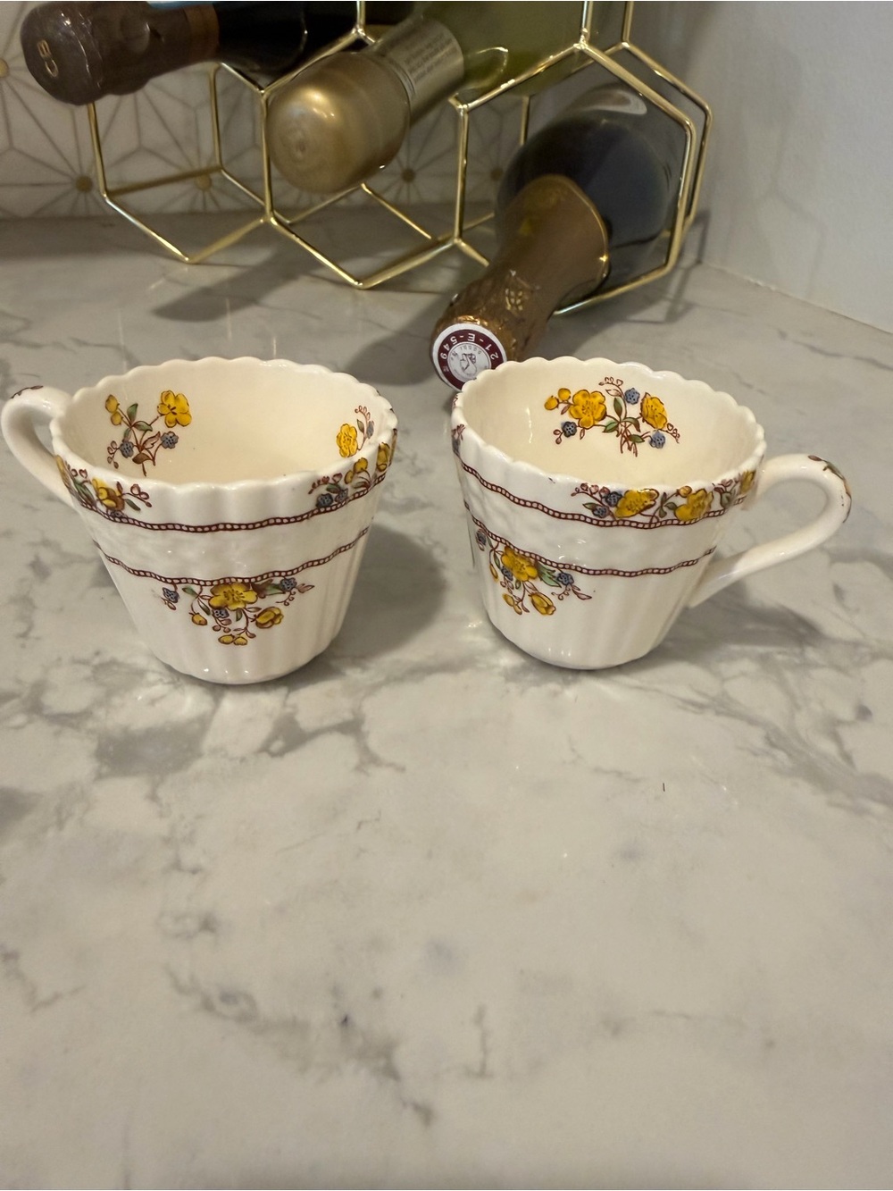 Spode buttercup pattern with Yellow Floral Pattern - Set of 2.